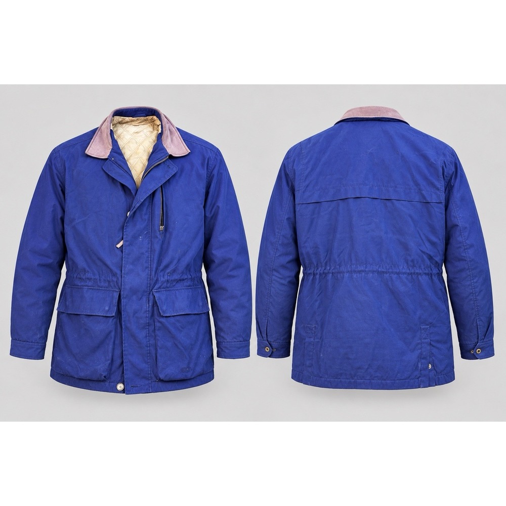 Eddie Bauer Heritage  Barn Jacket Men's MED NAVY  Quilted Chore Field Coat Flaw